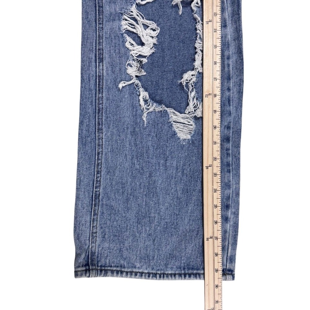 PacSun Baggy Jean Womens Size 25 Blue Distressed Ripped High Waisted Wide Leg - Picture 5 of 8